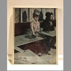Edgar Degas Picture - L' Absinthe by Edgar Degas - Print in White Frame